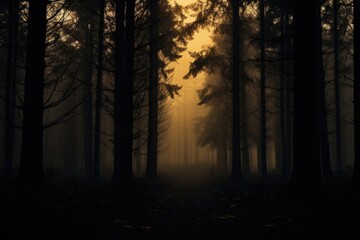 Fototapeta premium Sunlight filtering through dense forest, ideal for nature themes