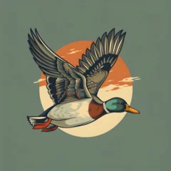 Fotobehang A duck hunting logo concept  © PixelHD