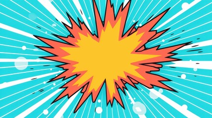 Pop art comic explosion on a blue background, suitable for various design projects