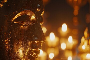 Golden Buddha in Candlelight