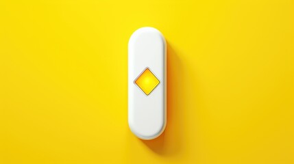 Close up of a white object on a bright yellow background. Suitable for product presentations - Powered by Adobe