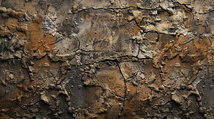 Old wall texture with peeled mortar and cracks