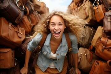 Fototapeta premium the frenzy of black friday shoppers scrambling for discounted clothing at a bustling shopping center