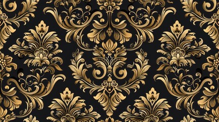 damask seamless patterns. Rich ornament, old Damascus style pattern for wallpapers