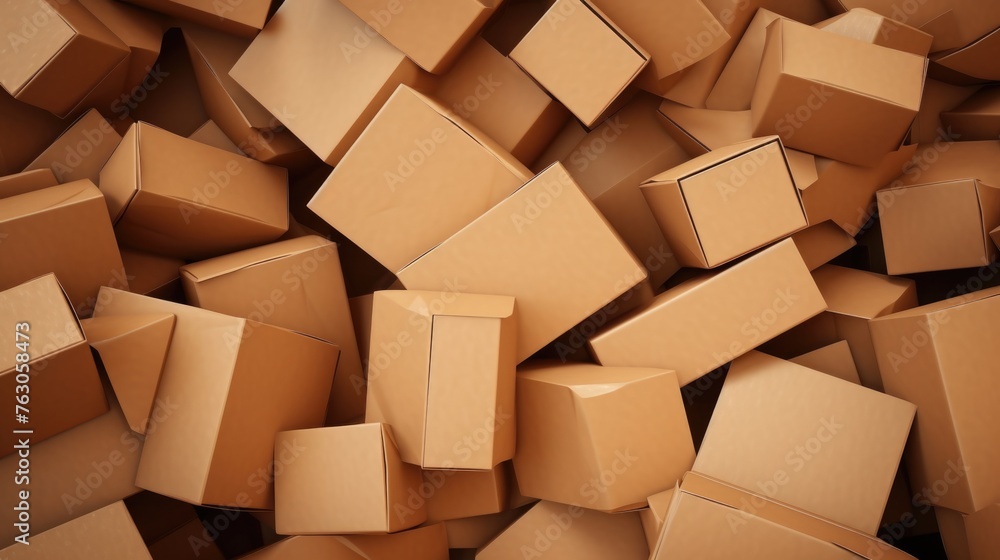 Aufkleber a pile of cardboard boxes stacked on top of each other. ideal for logistics and storage concepts