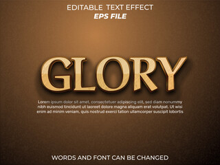 glory text effect, font editable, typography, 3d text