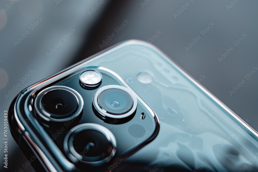Aufkleber close up of a camera on a phone. useful for technology concepts