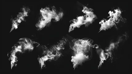 Fotobehang Smoke and dust effect overlays, artistic elements for digital photography and design illustration © furyon