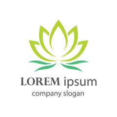 Elegant and beautiful blooming flower logo illustration