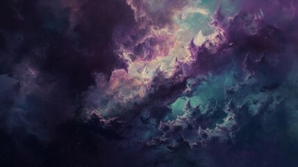 Fototapeta na wymiar Space nebula and galaxy in the vast universe, digital painting