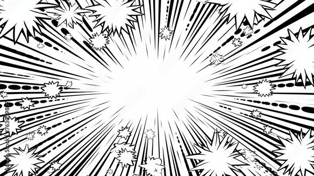 Poster a striking black and white image of a star burst. ideal for design projects