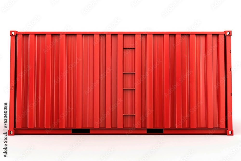 Poster a red container sitting on top of a white floor. suitable for industrial and minimalist concepts