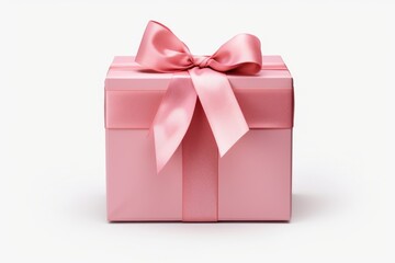 Obraz premium Pink gift box with a lovely bow, perfect for any occasion