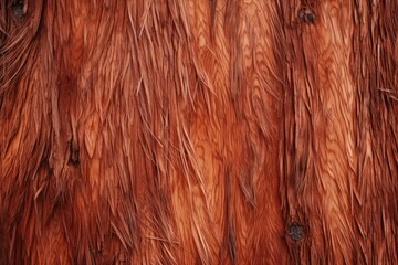 Close up of a tree trunk with red hair, suitable for nature and beauty concepts