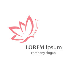 beautiful butterfly logo design flying flapping its wings