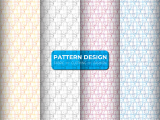 Geometric floral set of seamless patterns. white vector backgrounds. Simple illustrations