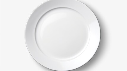 Simple white plate on a white background, versatile for various design projects