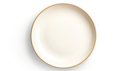 Elegant white plate with a gold rim, suitable for various table settings