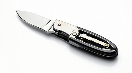 Pocketknife on white background ..