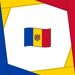 Moldova Flag Abstract Background Design Template. Moldova Independence Day Banner Social Media Post. Moldova Banner