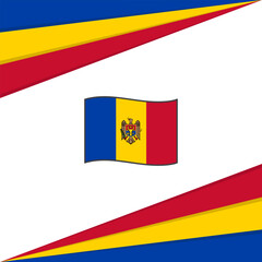 Moldova Flag Abstract Background Design Template. Moldova Independence Day Banner Social Media Post. Moldova Design