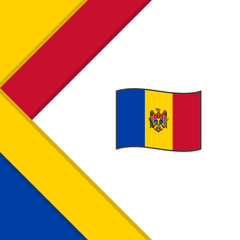 Moldova Flag Abstract Background Design Template. Moldova Independence Day Banner Social Media Post. Moldova Illustration