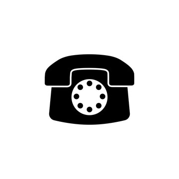 Retro Old Phone flat vector icon. Simple solid symbol isolated on white background