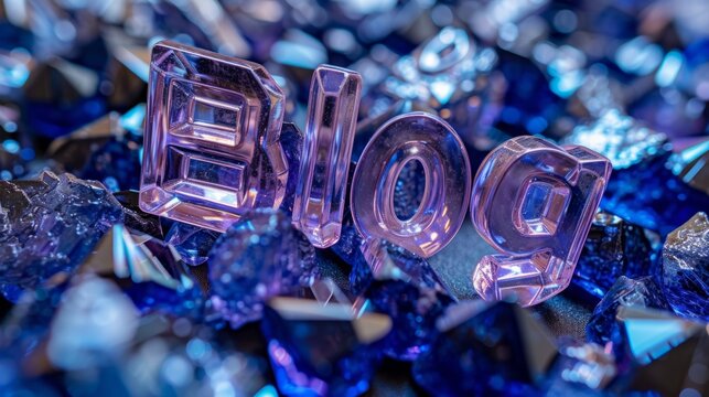 Tanzanite Crystal Blog concept creative art poster.