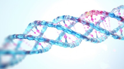 Detailed close-up of a double strand of DNA. Perfect for scientific and medical concepts