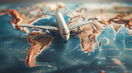 airplaine on a worldmap