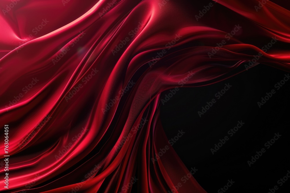 Poster a close up of a red cloth on a black background. can be used for textile design