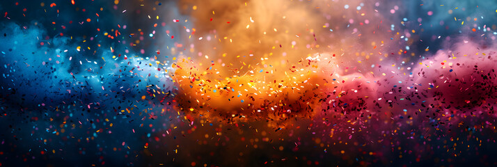  Colourful Confetti Blast A Spectacular Showcase,
Bokeh particle falling abstract background  - obrazy, fototapety, plakaty