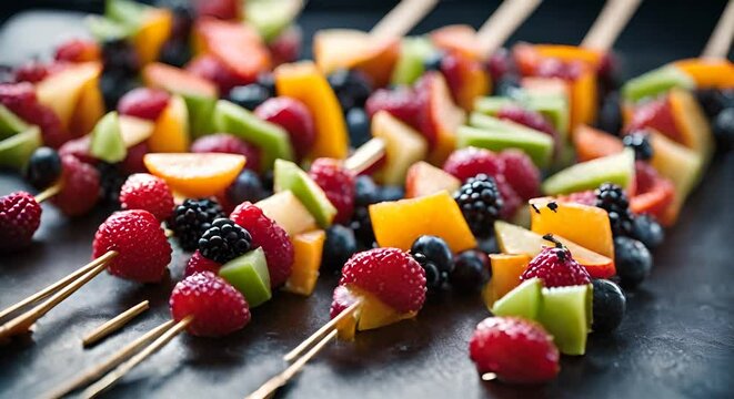 Fresh Fruit skewers.