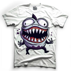 T-shirt art design featuring a cartoon monster