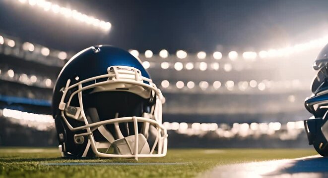 Baseball helmet on a baseball field.