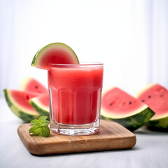 fresh watermelon juice and slice