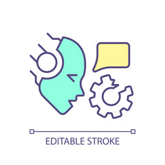 Large language models problems RGB color icon. Virtual assistant hallucinations. Artificial intelligence disinformation. Isolated vector illustration. Simple filled line drawing. Editable stroke