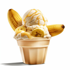 vanilla ice cream with banana