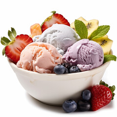 ice cream with fruits