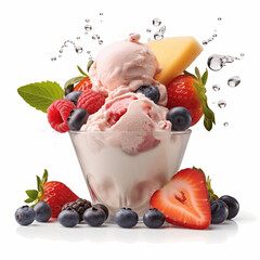 ice cream with fruits