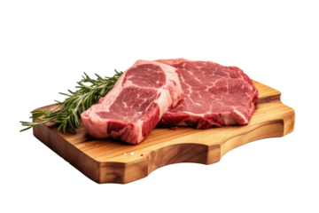 fresh, raw, red beef meat on a transparent background. PNG, cutout, or clipping path.	
