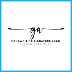 Fototapeta premium GA initials Handwriting signature logo. GA Hand drawn Calligraphy lettering Vector. GA letter real estate, beauty, photography letter logo design.