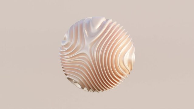 Abstract Spherical Form with Dynamic Folds: Modern Geometric Motion Graphic