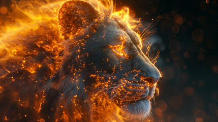 燃えるライオン