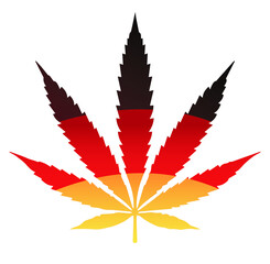Germany cannabis weed flag  - vector illustration