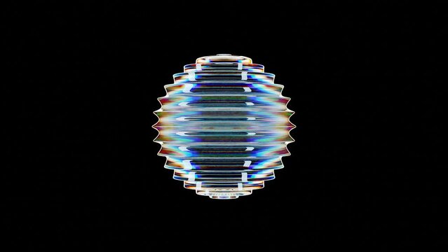 Abstract Glass Sphere Form with Dispersion Effect on Dark Background: 3D Render