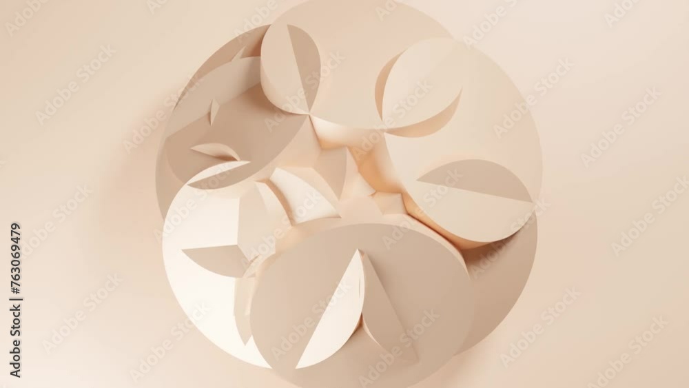 Poster dynamic geometric spirals: abstract 3d animation with vibrant shapes