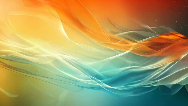 abstract background with smooth lines in orange, blue and green colors