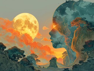 Craft a visually captivating graphic featuring a distant view symbolizing the complexity of ethical considerations Use subtle gradients and intricate details to engage viewers in the concept of ethica