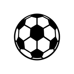 Obraz premium a black silhouette of a classic soccer ball on a white background